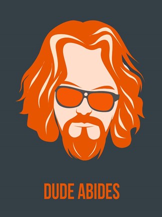 Framed Dude Abides Orange Print