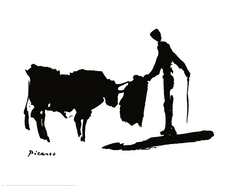 Framed Bull Fight Print