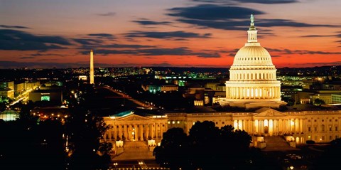 Framed City at Dusk, Washington DC Print