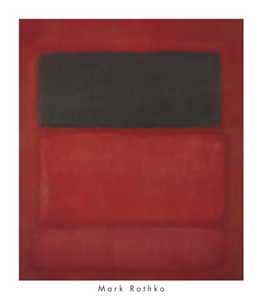 Framed Black over Reds [Black on Red], 1957 Print