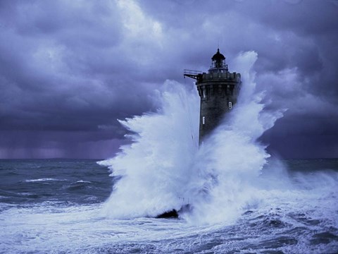 Framed Phare du Four, Bretagne Print