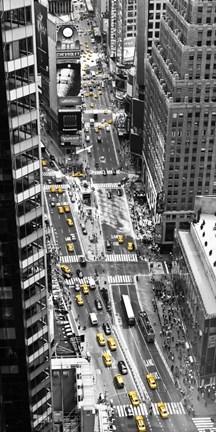 Framed Yellow Taxi in Times Square, NYC Print