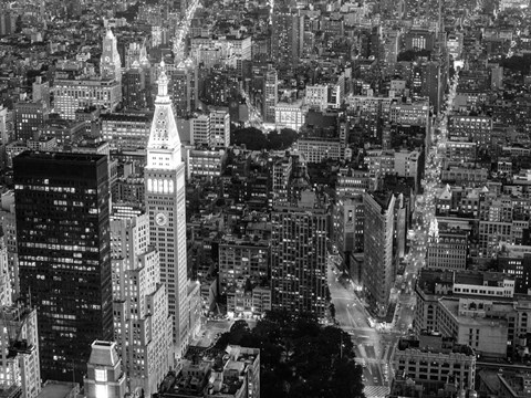 Framed Aerial View of Manhattan, NYC Print