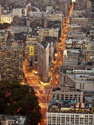 Framed Aerial View of Flatiron Building, NYC Print
