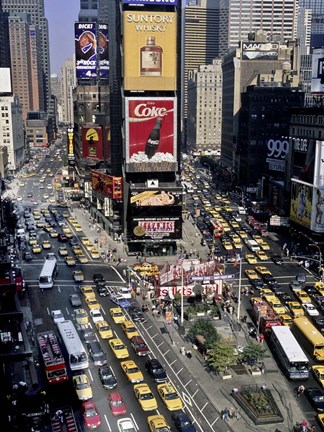 Framed Traffic in Times Square, NYC Print