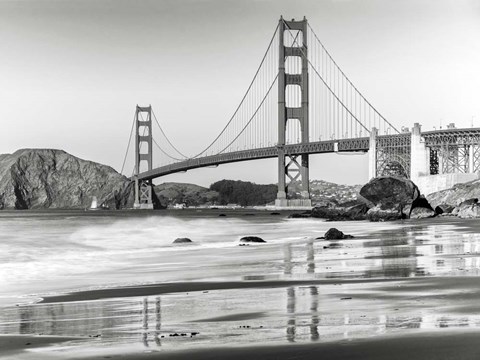 Framed Baker Beach and Golden Gate Bridge, San Francisco 2 Print