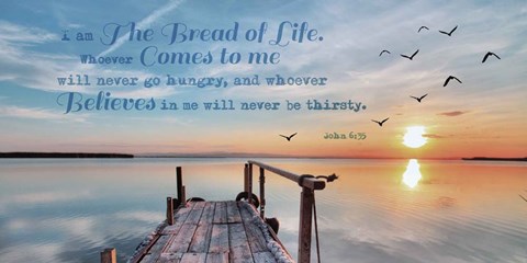 Framed John 6:35 I am the Bread of Life (Pier) Print