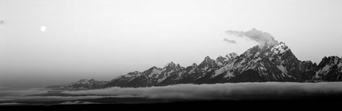 Framed Teton Range Grand Teton National Park WY BW Print