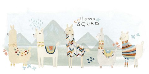 Framed Llama Squad III Print