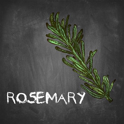 Framed Rosemary on Chalkboard Print