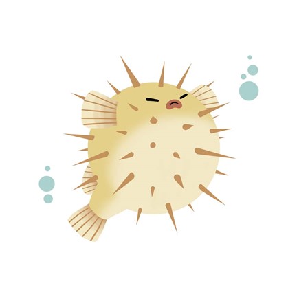 Framed Sea Creatures - Pufferfish Print