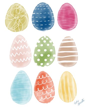 Framed Easter Eggs Print