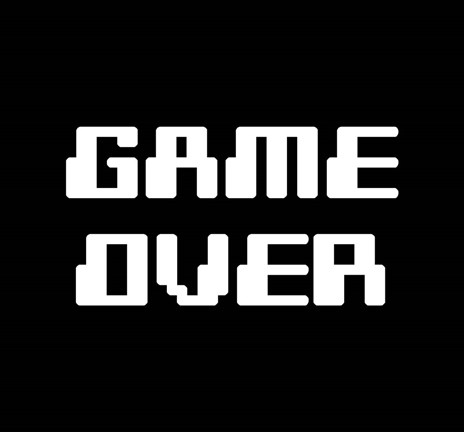 Framed Game Over  - Black Print