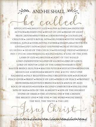 Framed Names of Christ Print