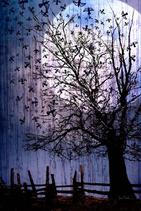 Framed Bird Swarm Print