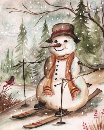 Framed Country Snowman IV Print