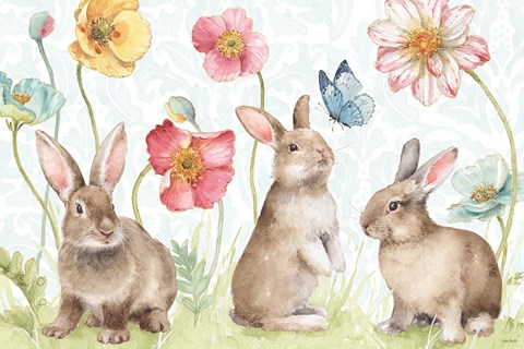 Framed Spring Softies Bunnies I Print