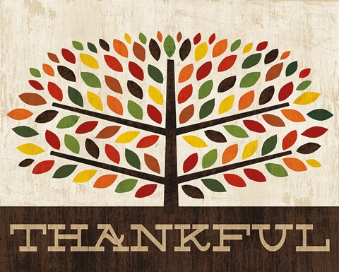 Framed Family Tree - Thankful Print