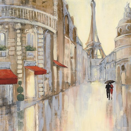 Framed Touring Paris Couple III Print