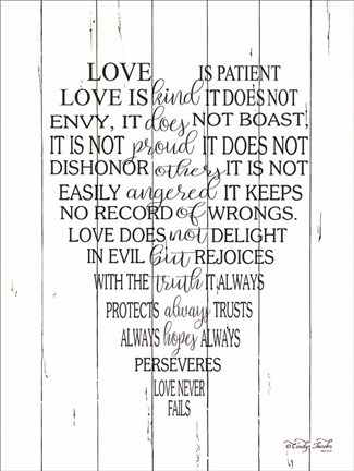 Framed Love is Patient Print