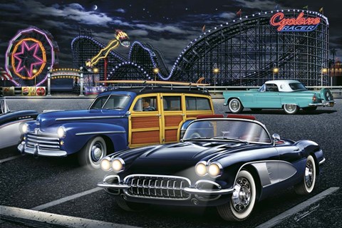 Framed Diners and Cars III Print