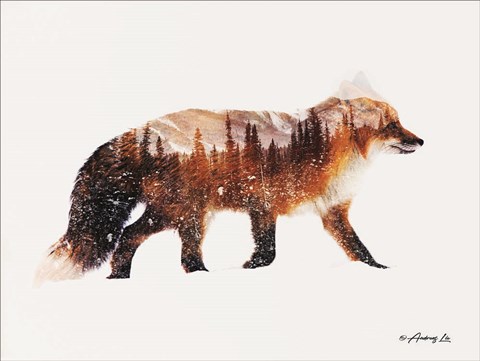 Framed Arctic Red Fox Print