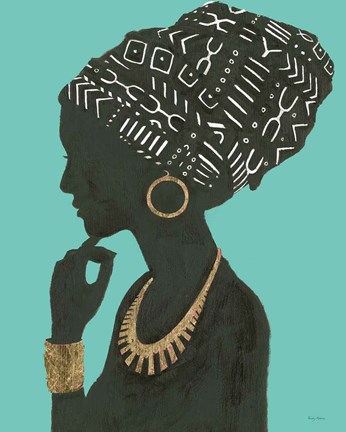 Framed Graceful Majesty II Turquoise Crop Print