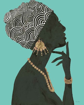 Framed Graceful Majesty I Turquoise Crop Print