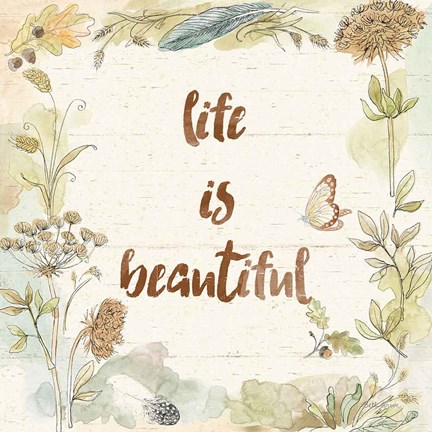 Framed Woodland Wreath V Life Print