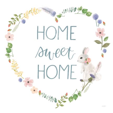 Framed Spring Sentiments VIII Bunny White Print