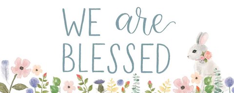 Framed Spring Sentiments II Bunny White Print