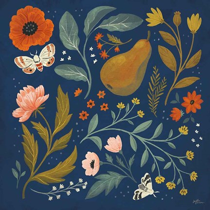 Framed Blue Botanical II Print