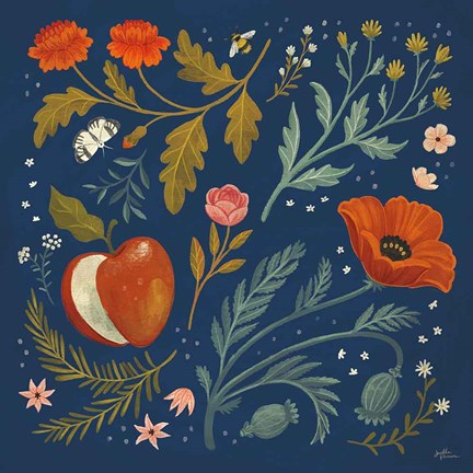 Framed Blue Botanical III Print