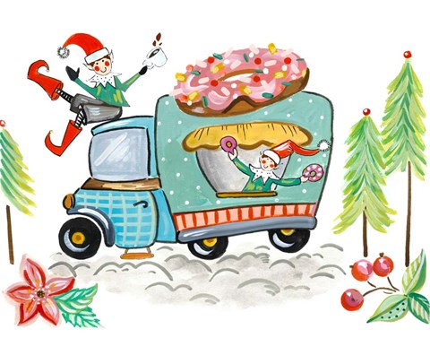 Framed Donut Elves Print