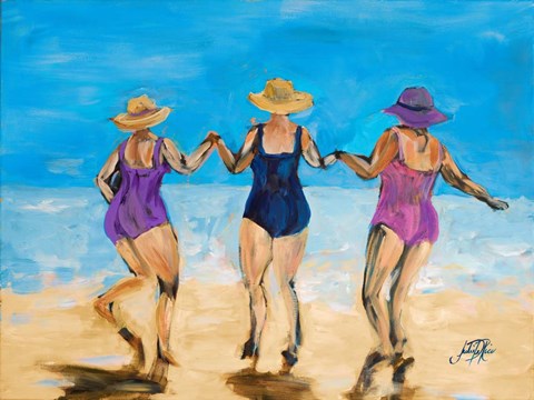 Framed Ladies on the Beach II Print