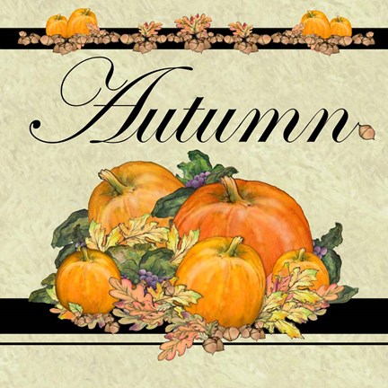 Framed Autumn Pumpkins Print
