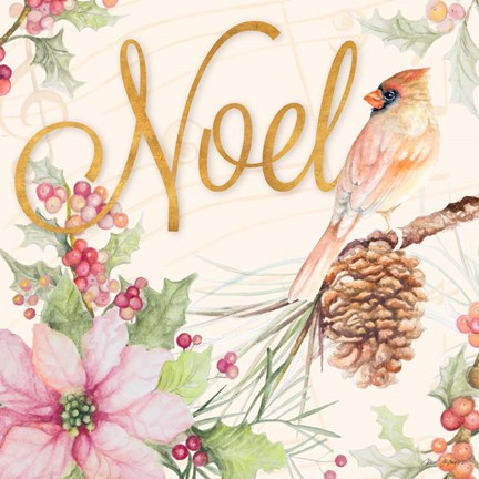 Framed Christmas Cardinal I Print