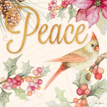 Framed Christmas Cardinal II Print