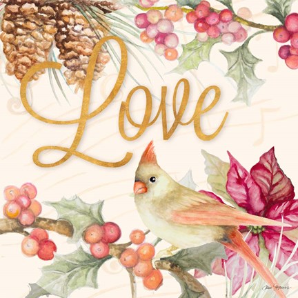 Framed Christmas Cardinal IV Print