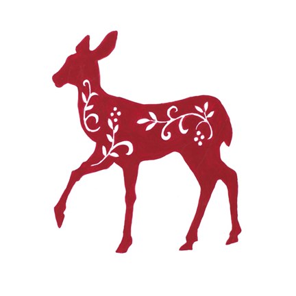 Framed Holiday Deer I Print