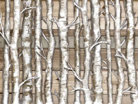 Framed Light Birch Forest Print