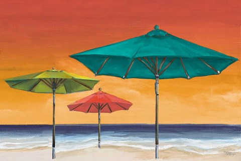 Framed Tropical Umbrellas II Print