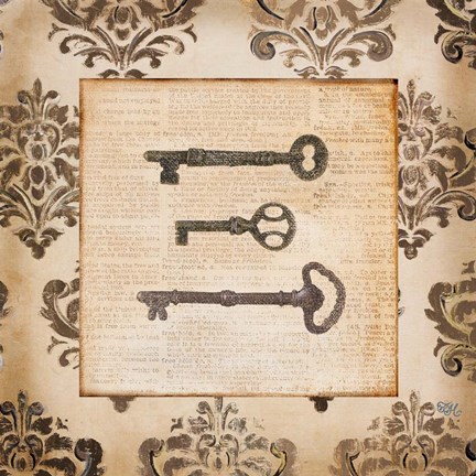 Framed Vintage Keys II Print