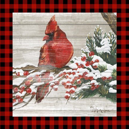 Framed Winter Red Bird III Print