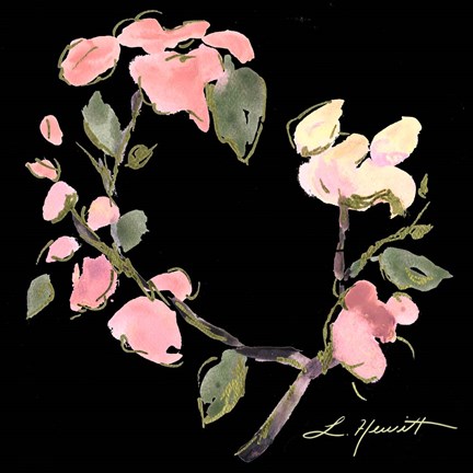 Framed Dark Evening Floral I Print