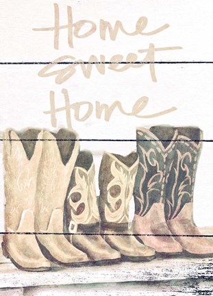 Framed Home Sweet Home Boots in Shape Print