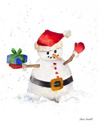 Framed Watercolor Snowman II Print