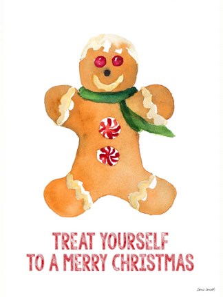 Framed Holiday Gingerbread Man II Print