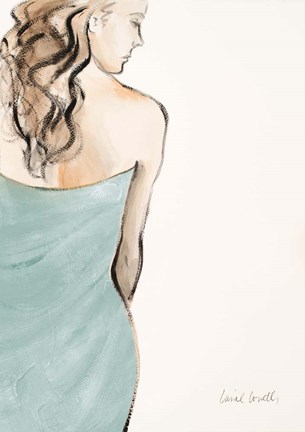 Framed Contemplative Woman I Print