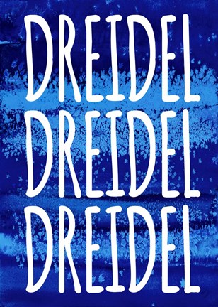 Framed Dreidel Blue Chant Print